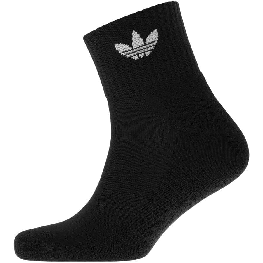 Alternative Image for Productadidas Originals Three Pack Mid Ankle Socks Black2