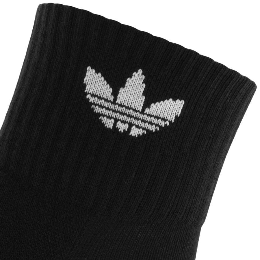 Alternative Image for Productadidas Originals Three Pack Mid Ankle Socks Black3