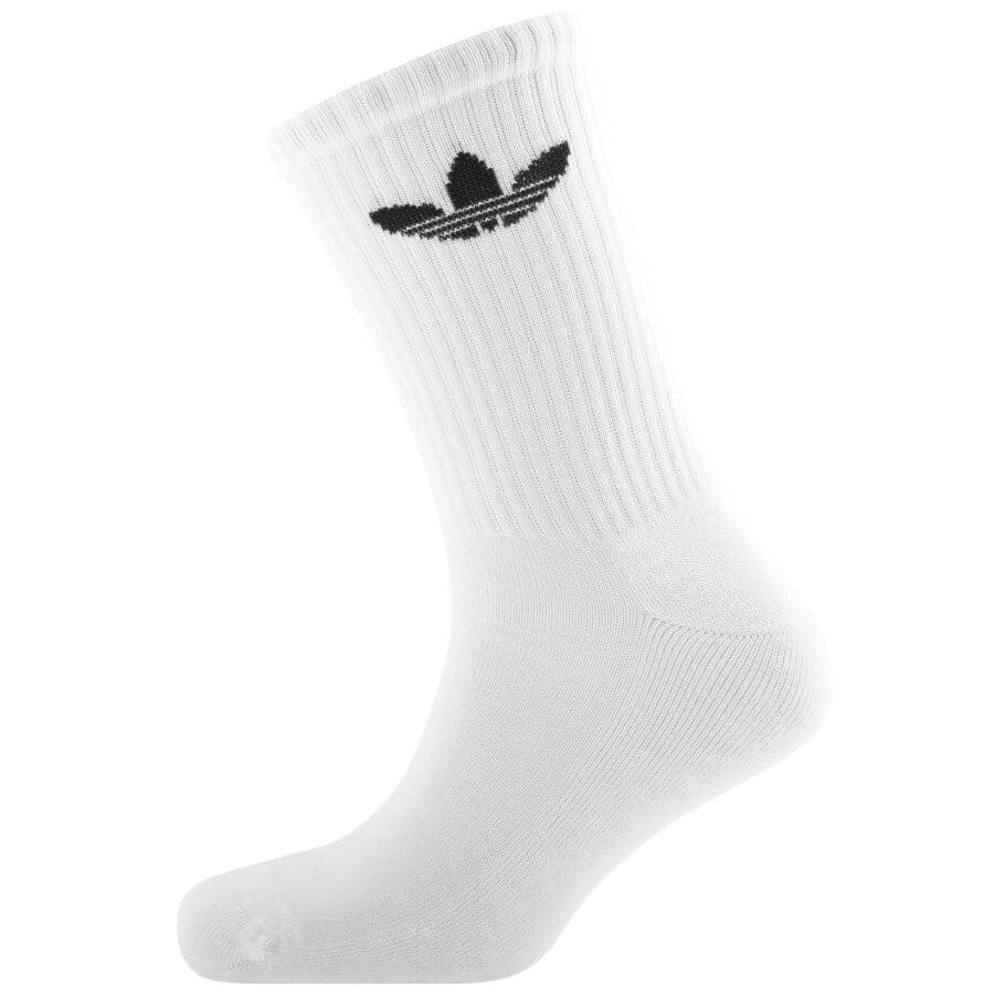 Alternative Image for Productadidas Originals Three Pack Mid Cut Crew Socks Whi2