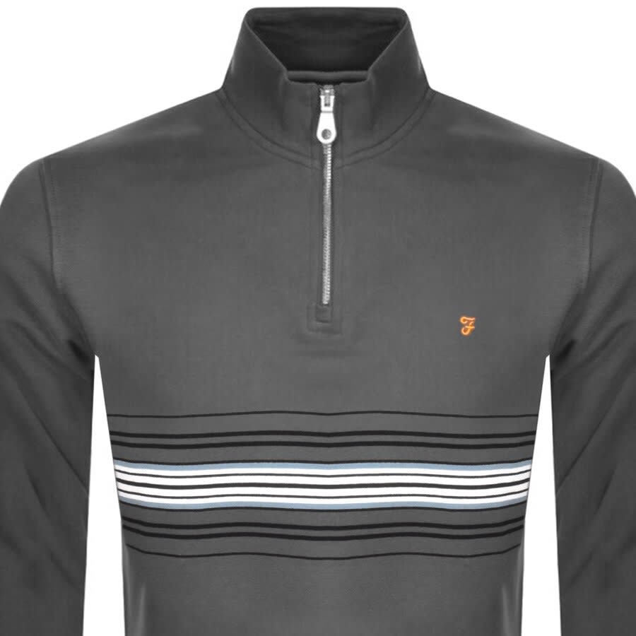 Alternative Image for ProductFarah Vintage Bentham Half Zip Sweatshirt Grey2