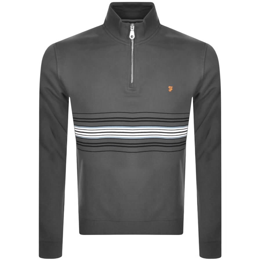 Alternative Image for ProductFarah Vintage Bentham Half Zip Sweatshirt Grey1