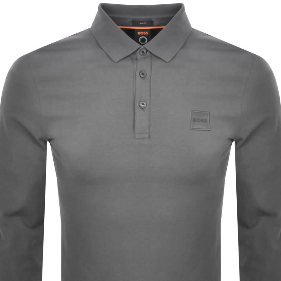 Alternative Image for ProductBOSS Passerby Long Sleeved Polo T Shirt Grey2