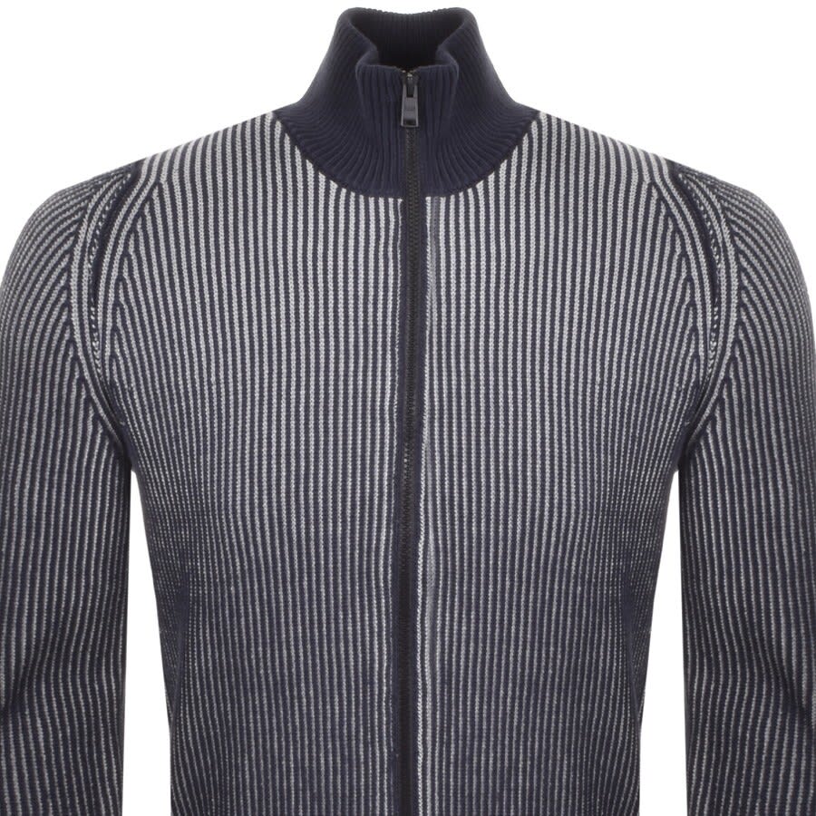 Alternative Image for ProductBOSS Apoker Knit Zip Sweatshirt Navy2