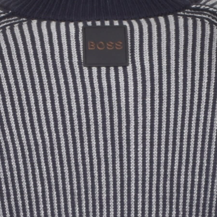 Alternative Image for ProductBOSS Apoker Knit Zip Sweatshirt Navy3
