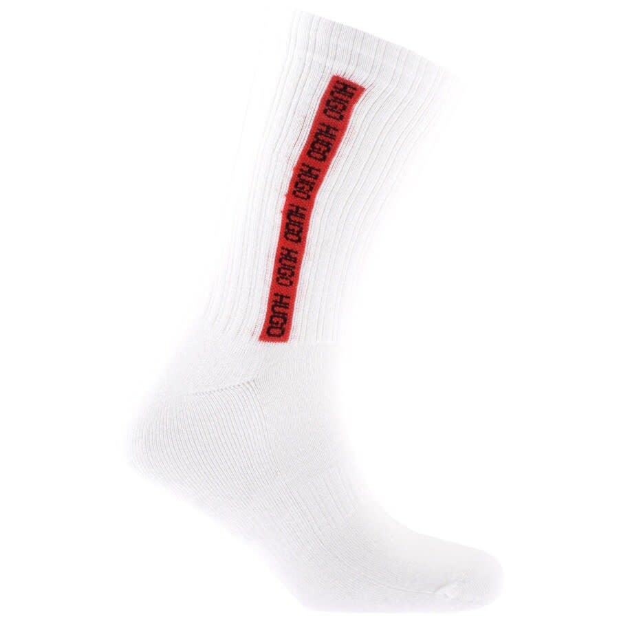 Alternative Image for ProductHUGO Double Pack Logo Socks White2