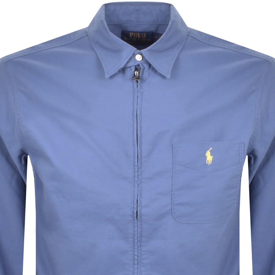 Alternative Image for ProductRalph Lauren Zip Oxford Overshirt Blue2