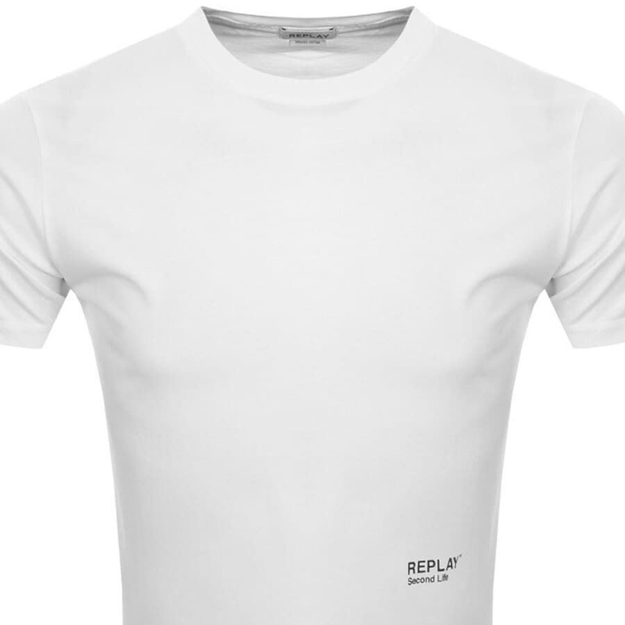 Alternative Image for ProductReplay Logo Crew Neck T Shirt White2