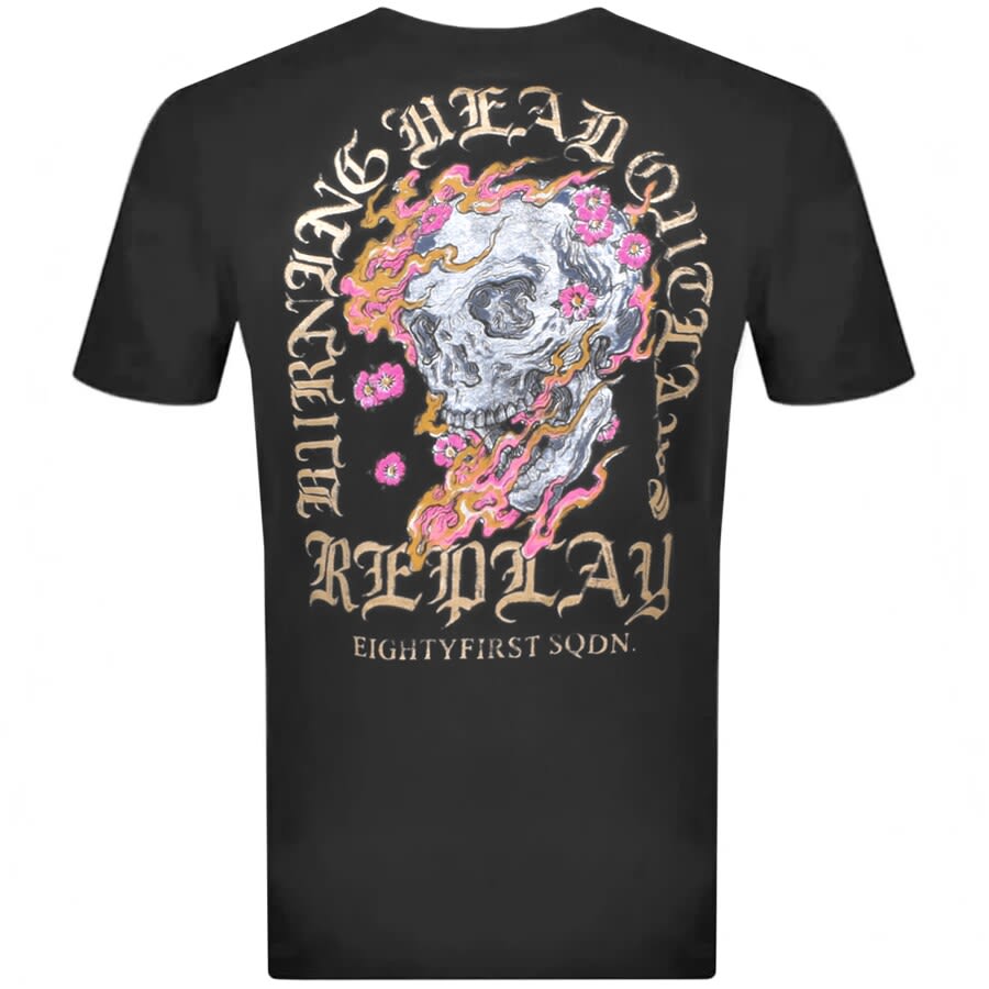 Alternative Image for ProductReplay Logo Crew Neck T Shirt Black3