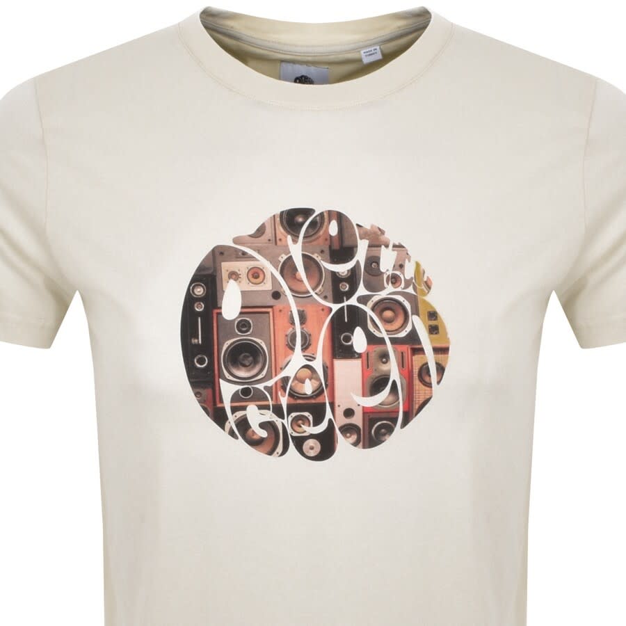 Alternative Image for ProductPretty Green Speaker Wall Logo T Shirt Cream2