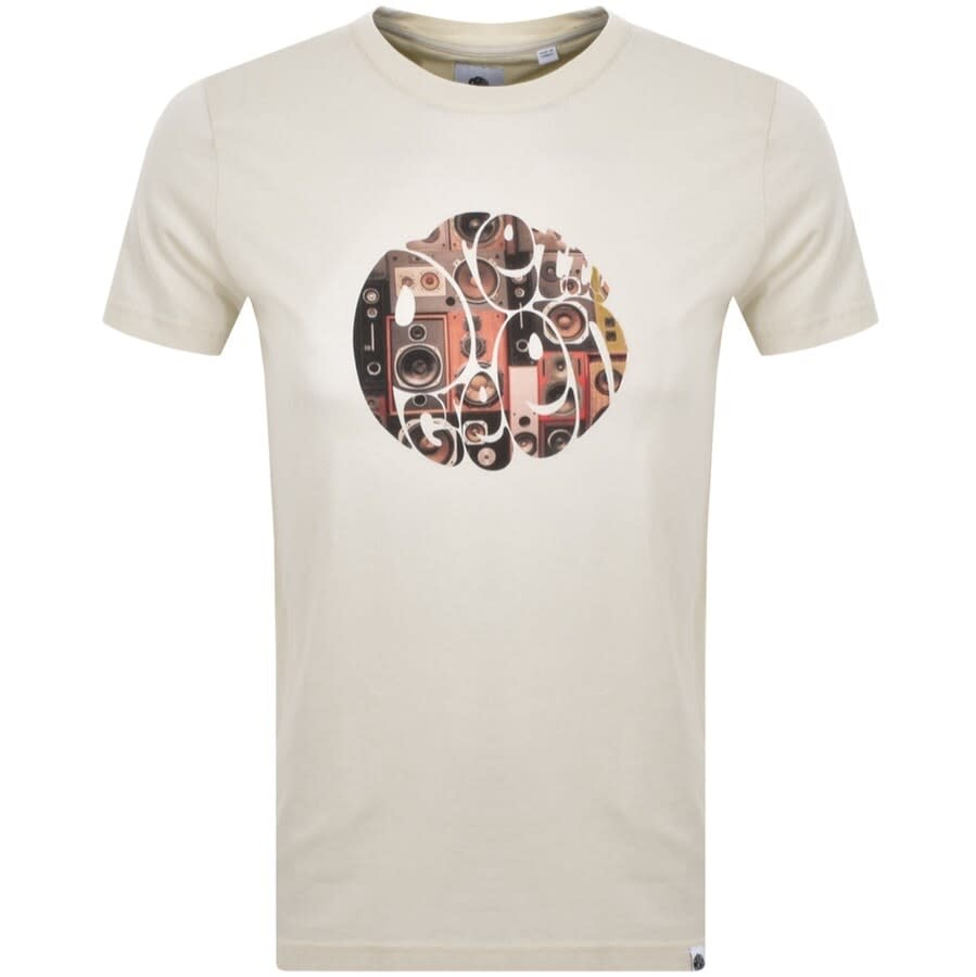 Alternative Image for ProductPretty Green Speaker Wall Logo T Shirt Cream1