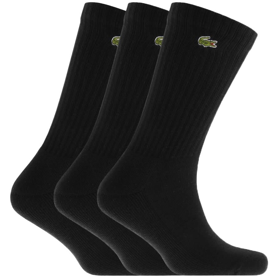 Alternative Image for ProductLacoste Sport Logo Triple Pack Socks Black1