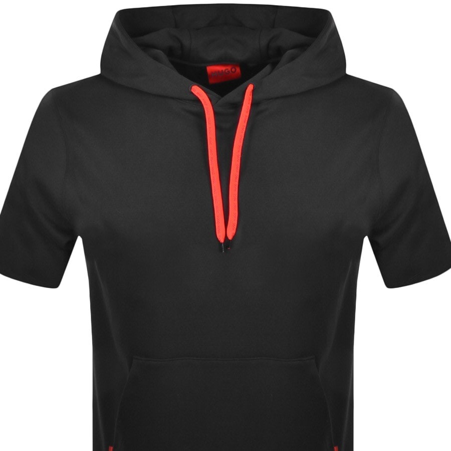 Alternative Image for ProductHUGO Dorlio Short Sleeved Hoodie Black2