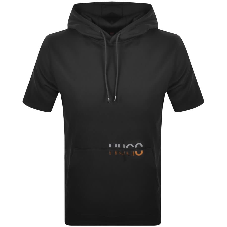 Alternative Image for ProductHUGO Deedy Short Sleeved Hoodie Black1