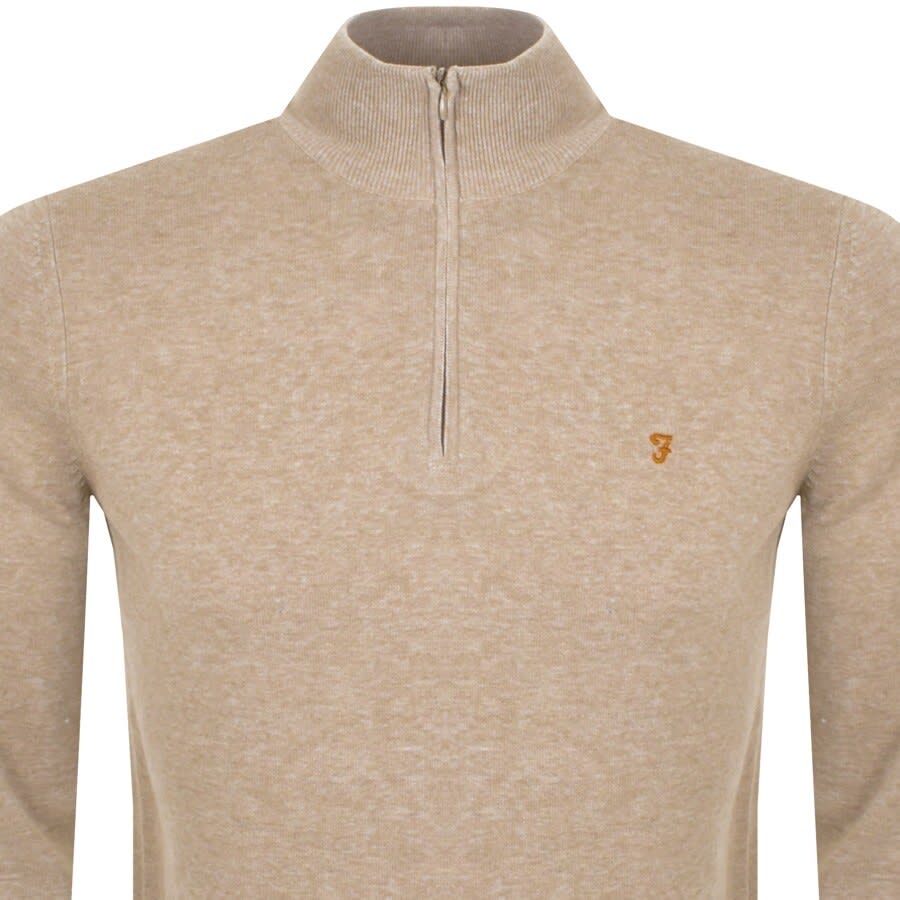 Alternative Image for ProductFarah Vintage Redchurch Half Zip Knit Jumper Beige2