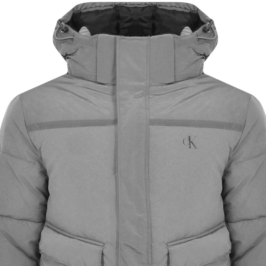 Alternative Image for ProductCalvin Klein Jeans Padded Hooded Jacket Grey2