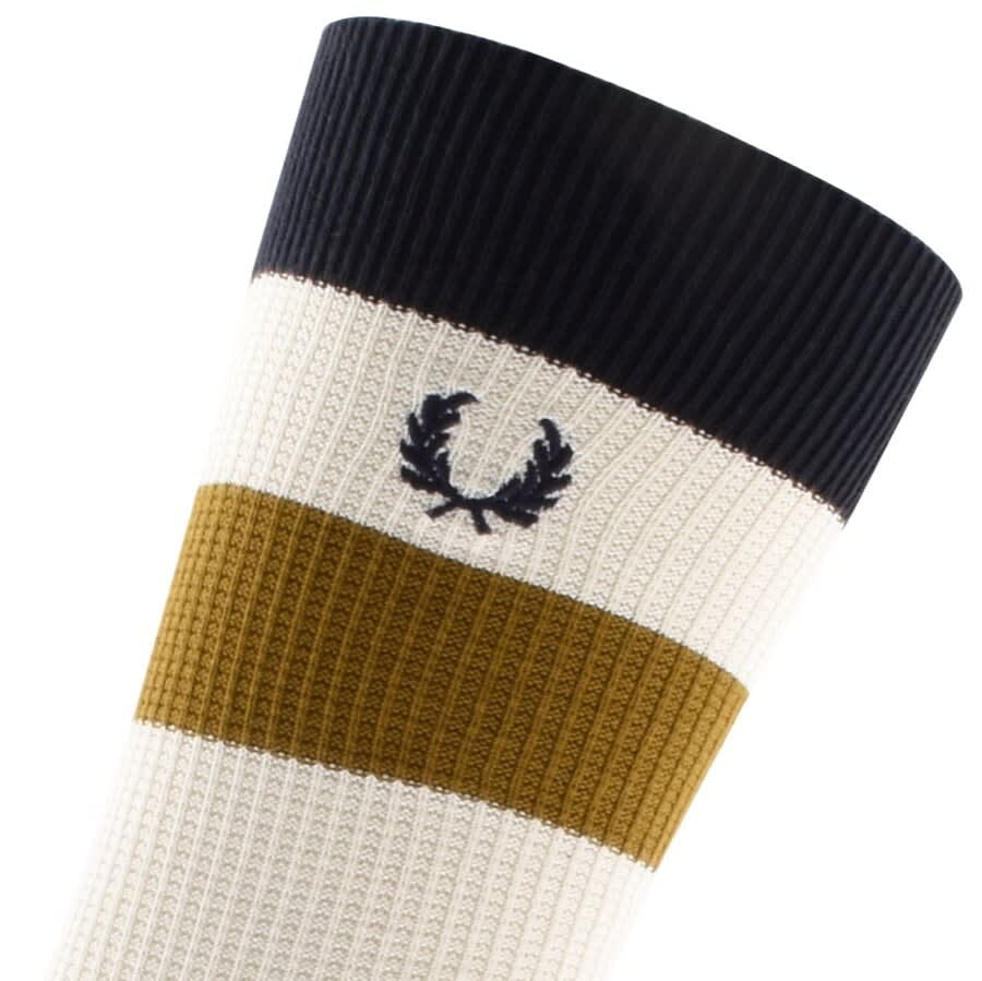 Alternative Image for ProductFred Perry Logo Waffle Stripe Socks Cream3