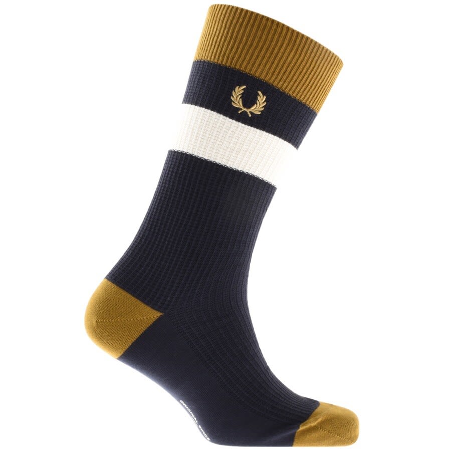 Alternative Image for ProductFred Perry Logo Waffle Stripe Socks Navy1