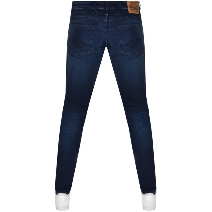 Alternative Image for ProductReplay Anbass Slim Fit Dark Wash Jeans Blue2