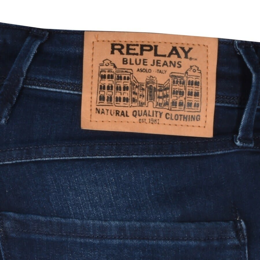 Alternative Image for ProductReplay Anbass Slim Fit Dark Wash Jeans Blue3