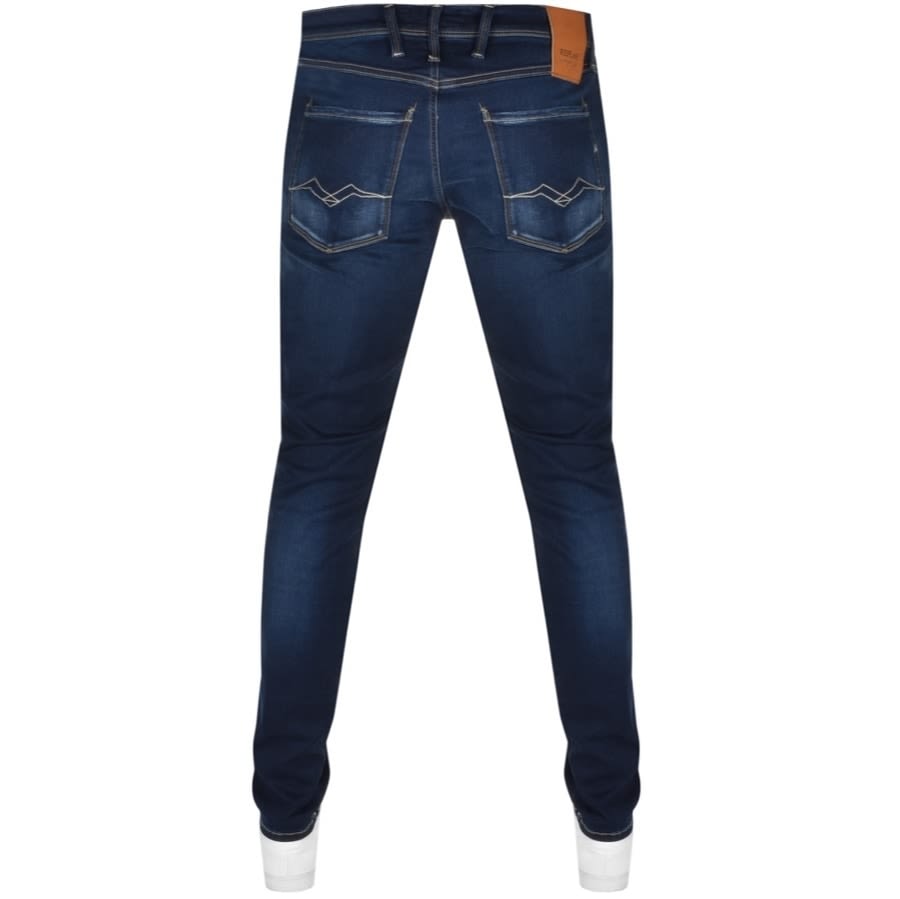 Alternative Image for ProductReplay Anbass Hyperflex Mid Wash Jeans Blue2