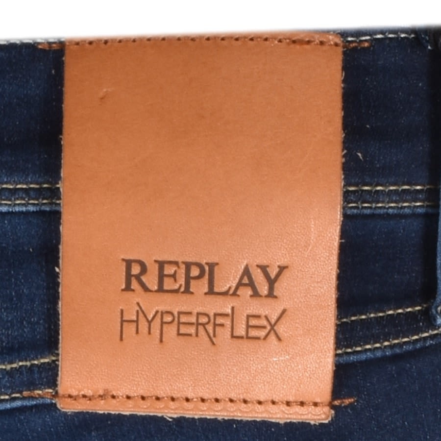 Alternative Image for ProductReplay Anbass Hyperflex Mid Wash Jeans Blue3