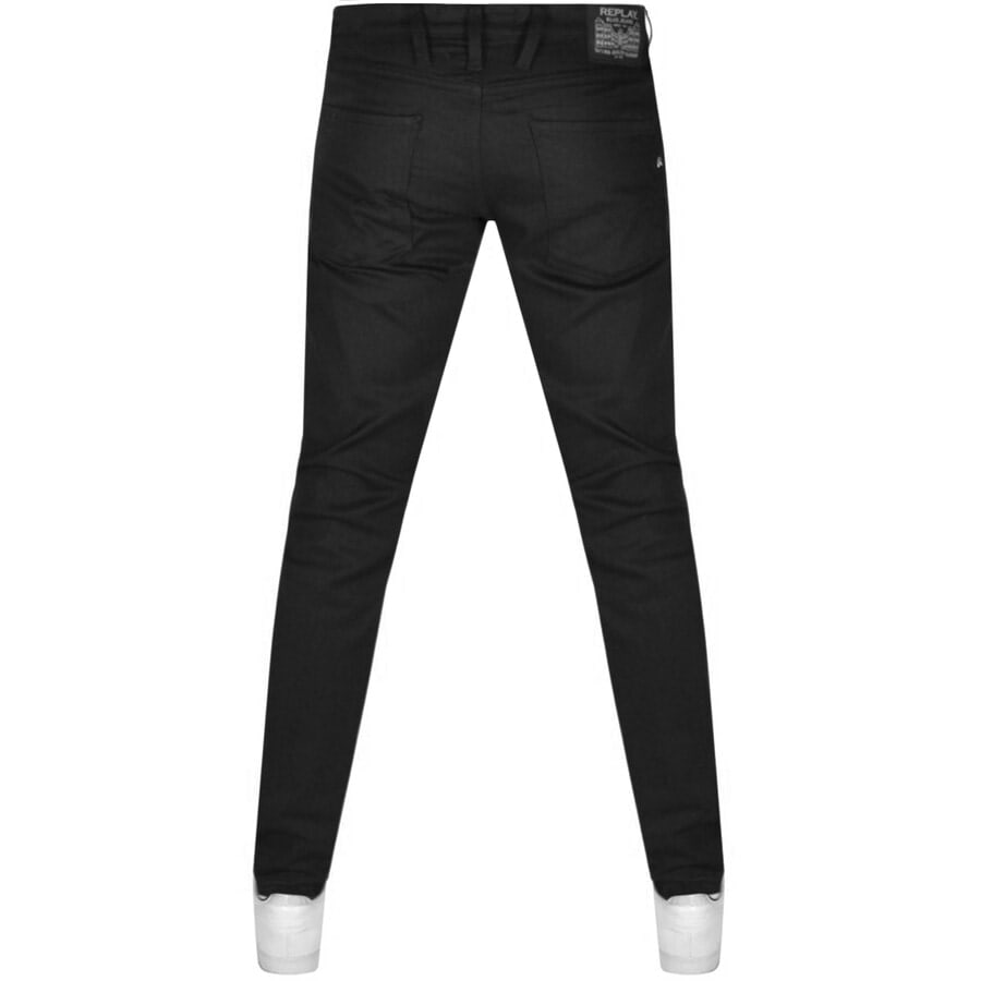 Alternative Image for ProductReplay Anbass Power Stretch Dark Wash Jeans Black2