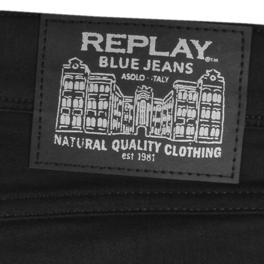 Alternative Image for ProductReplay Anbass Power Stretch Dark Wash Jeans Black3