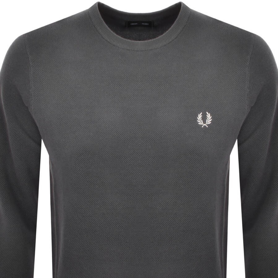 Alternative Image for ProductFred Perry Crew Pique Knit Jumper Grey2