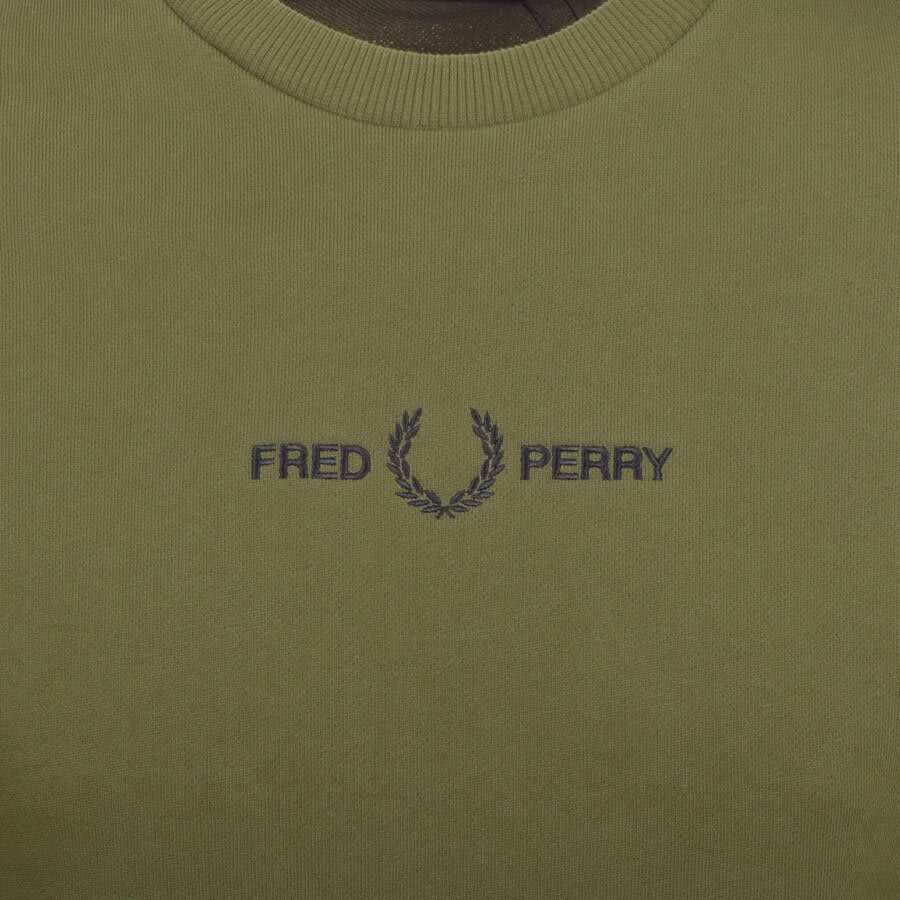 Alternative Image for ProductFred Perry Crew Neck Embroidered Sweatshirt Green3