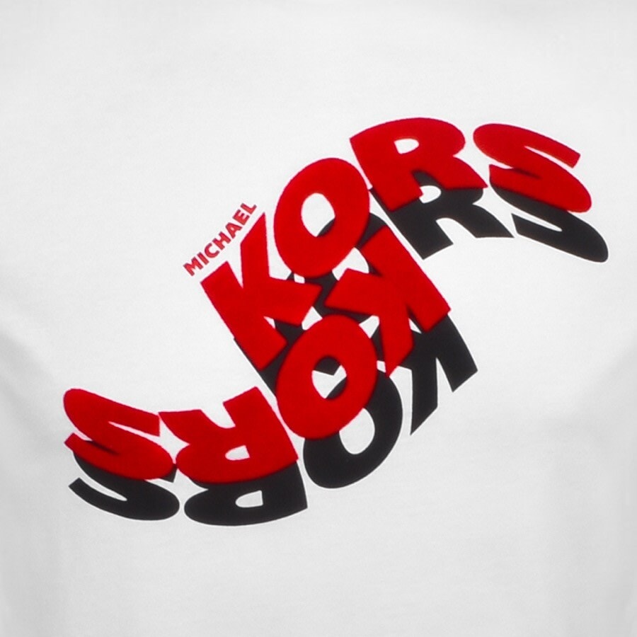 Alternative Image for ProductMichael Kors Short Sleeve Wavy Logo T Shirt White3