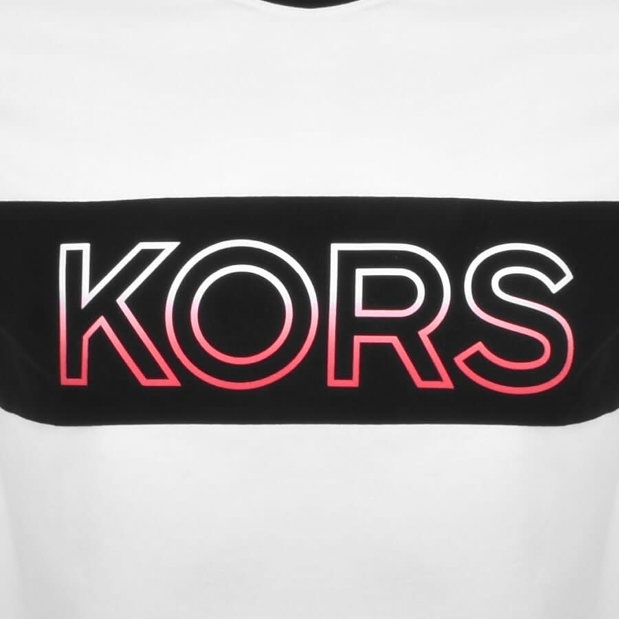 Alternative Image for ProductMichael Kors Short Sleeve Stripe Logo T Shirt Whit3
