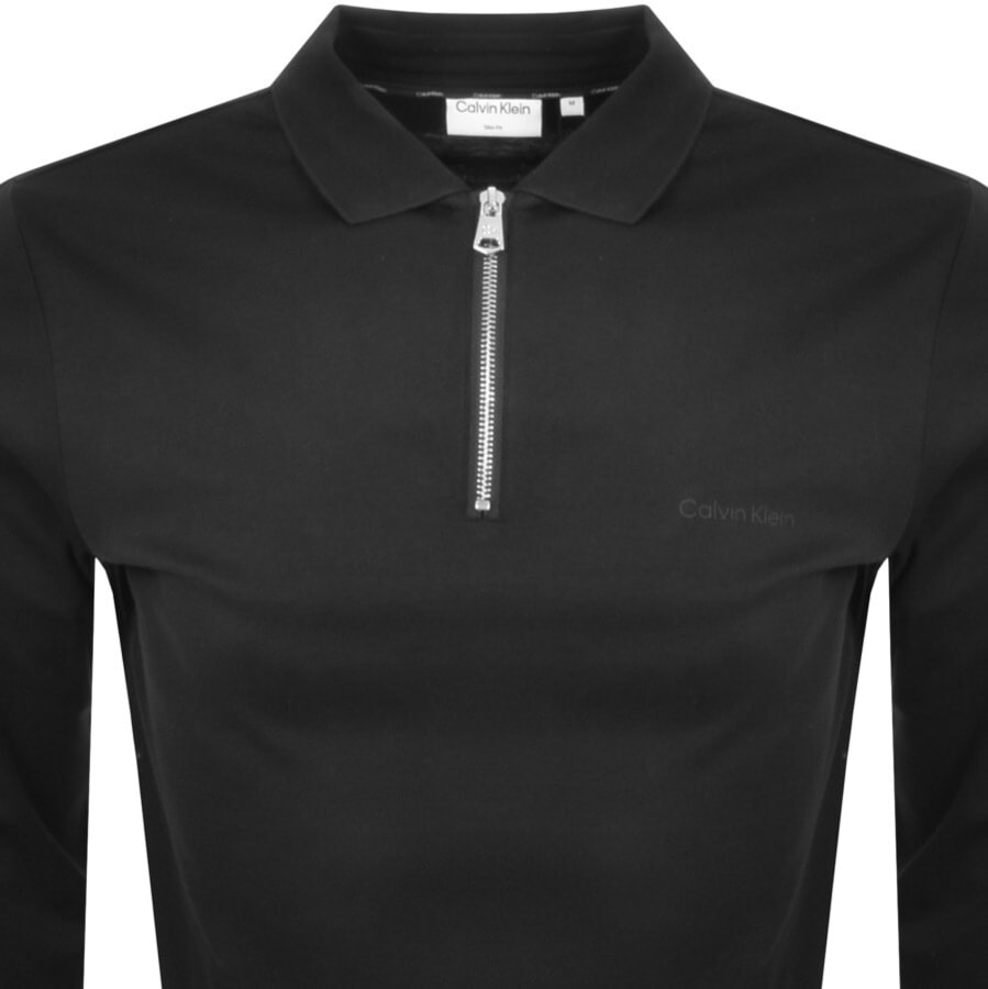 Alternative Image for ProductCalvin Klein Long Sleeved Polo T Shirt Black2