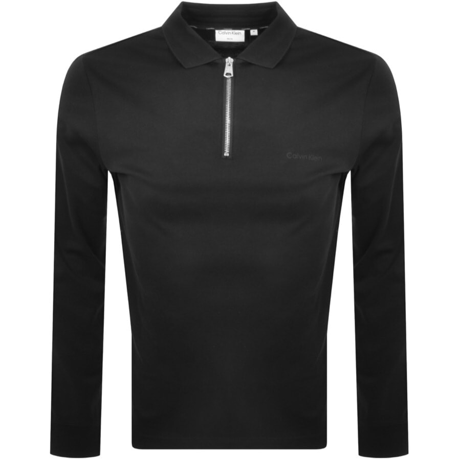 Alternative Image for ProductCalvin Klein Long Sleeved Polo T Shirt Black1