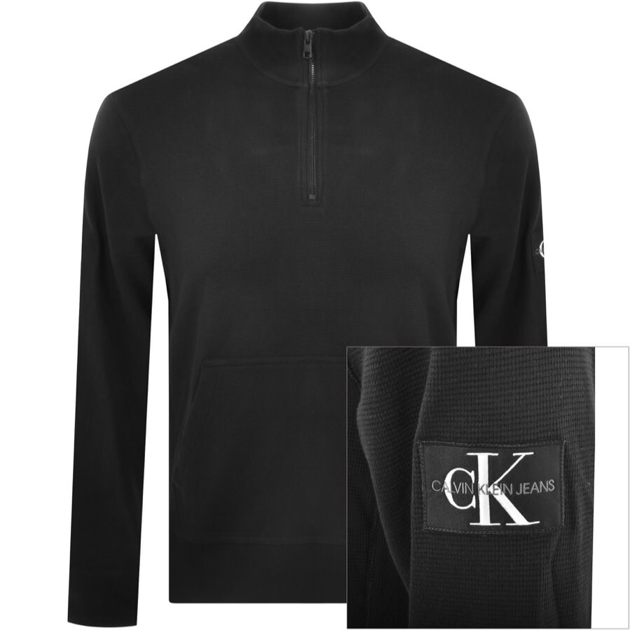 Alternative Image for ProductCalvin Klein Jeans Half Zip Textured Sweatshirt Bl1