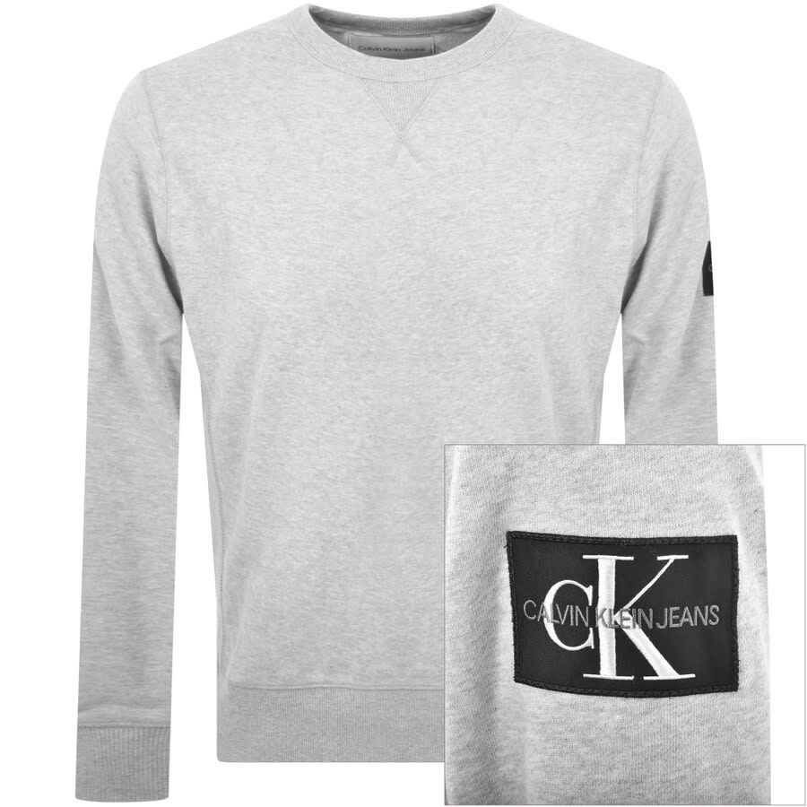 Alternative Image for ProductCalvin Klein Jeans Logo Crew Neck Sweatshirt Grey1