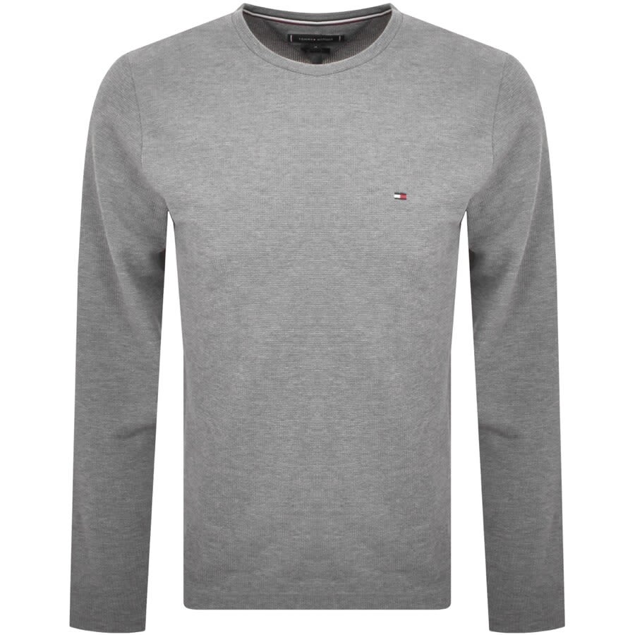Alternative Image for ProductTommy Hilfiger Waffle Long Sleeved T Shirt Grey1
