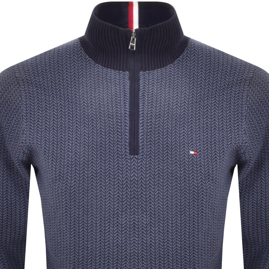 Alternative Image for ProductTommy Hilfiger Half Zip Herringbone Jumper Blue2