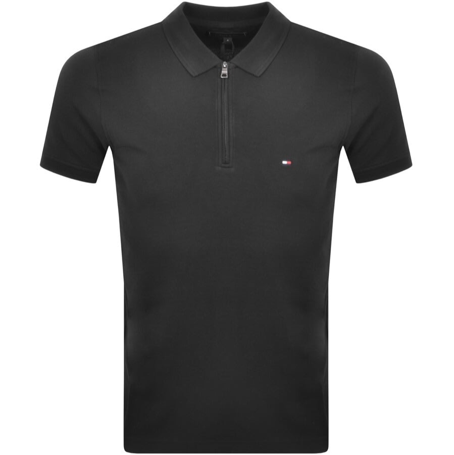 Alternative Image for ProductTommy Hilfiger Half Zip Polo T Shirt Black1