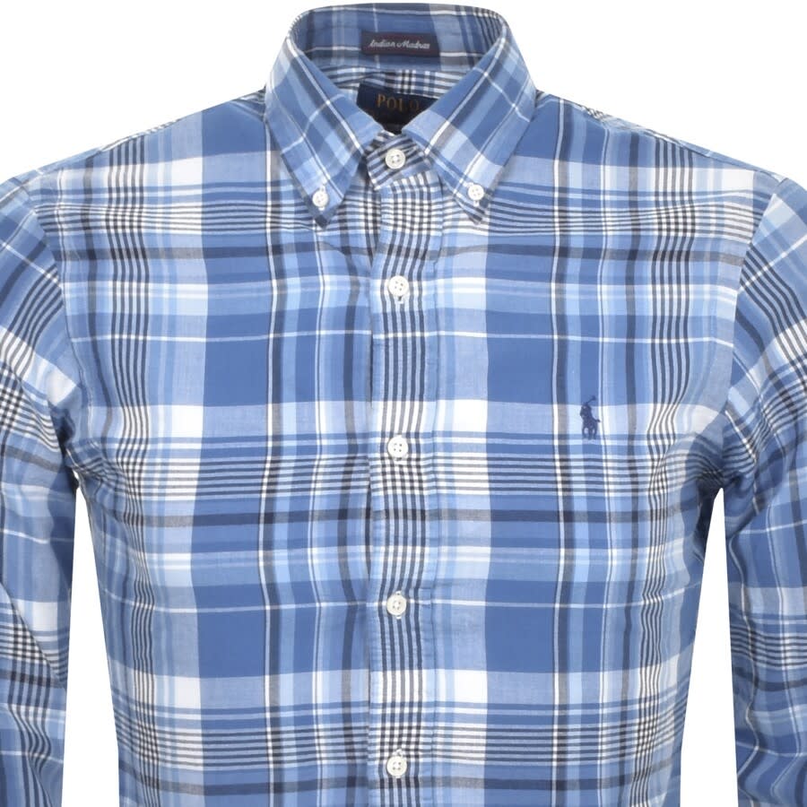 Alternative Image for ProductRalph Lauren Madras Long Sleeve Shirt Blue2