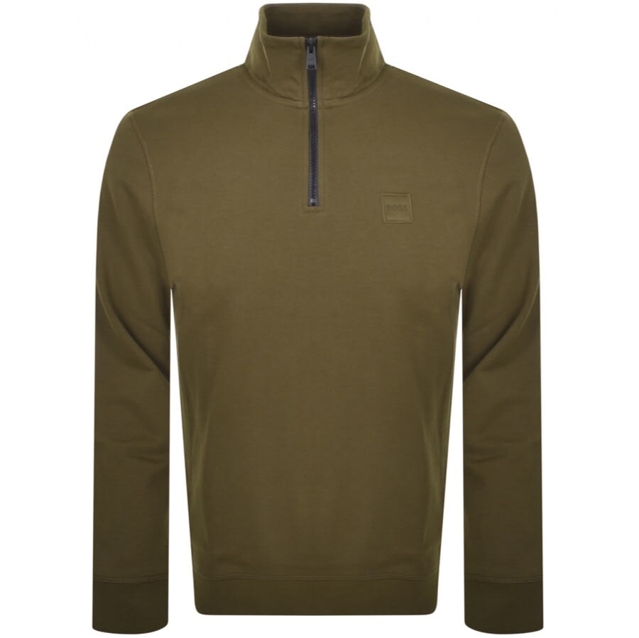 Alternative Image for ProductBOSS Zetrust Half Zip Sweatshirt Green1