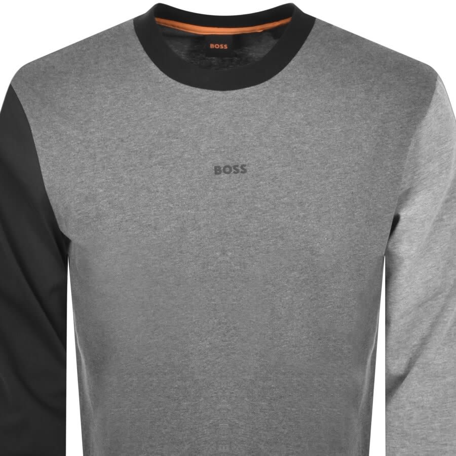 Alternative Image for ProductBOSS Tecolourblock Long Sleeve T Shirt Grey2