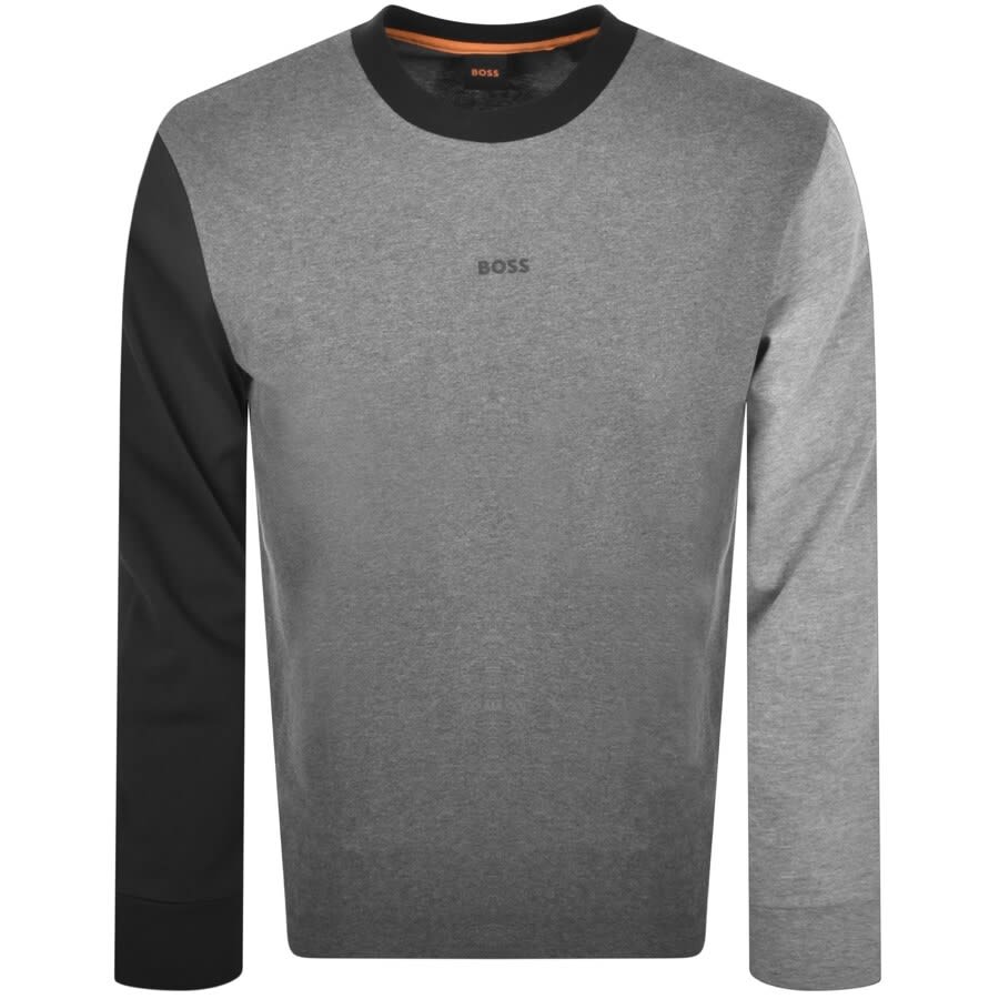 Alternative Image for ProductBOSS Tecolourblock Long Sleeve T Shirt Grey1