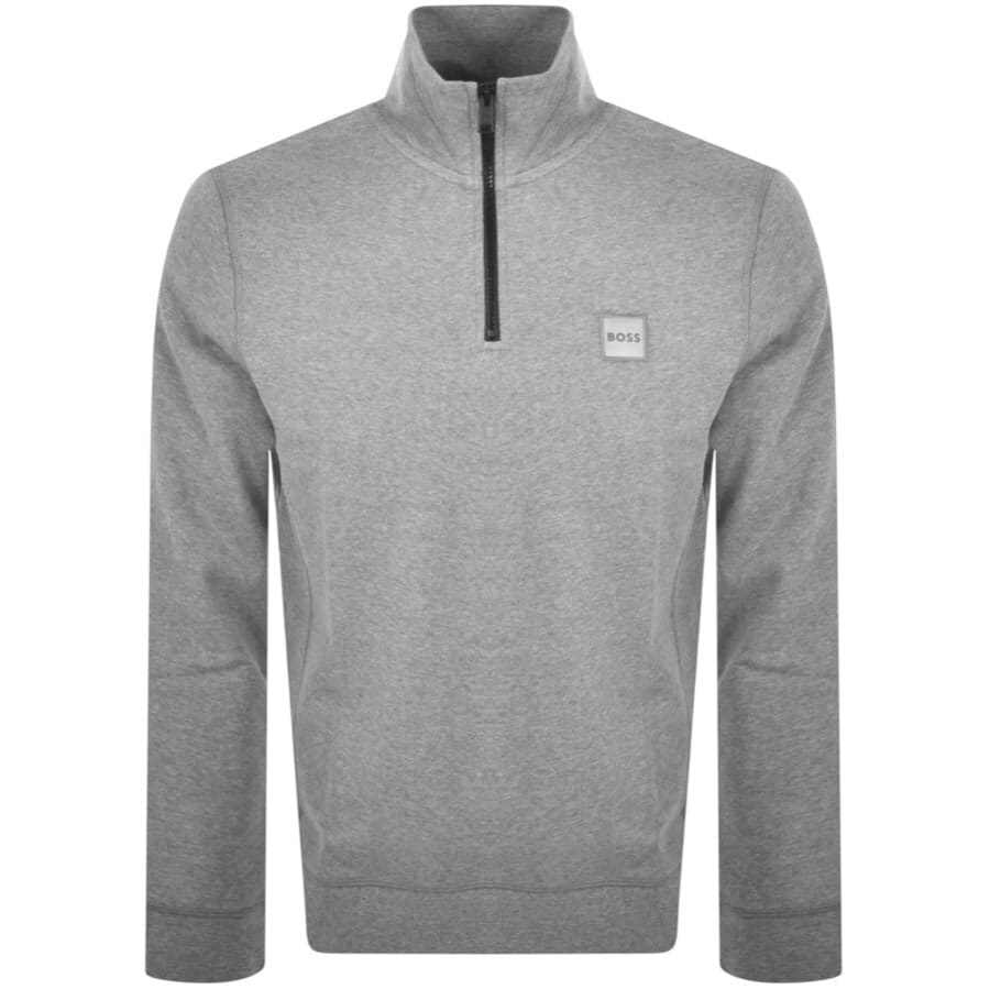 Alternative Image for ProductBOSS Zetrust Half Zip Sweatshirt Grey1