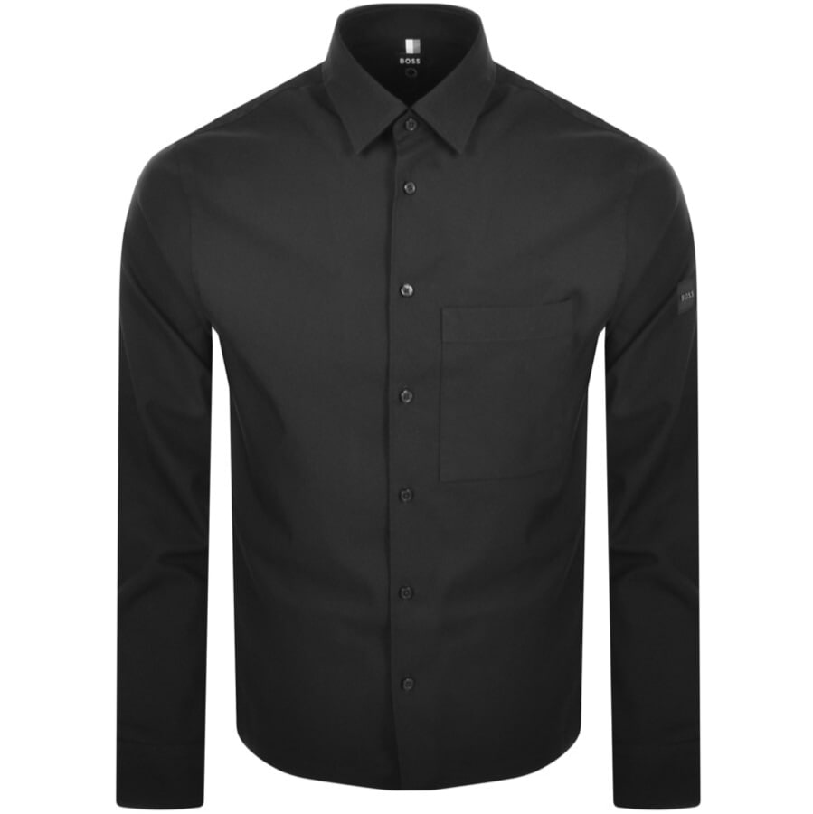 Alternative Image for ProductBOSS Newt Long Sleeve Shirt Black1