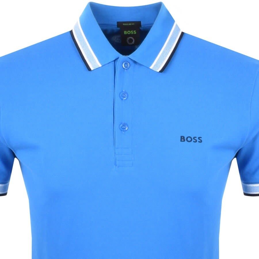 Alternative Image for ProductBOSS Paddy Curved Polo T Shirt Blue2