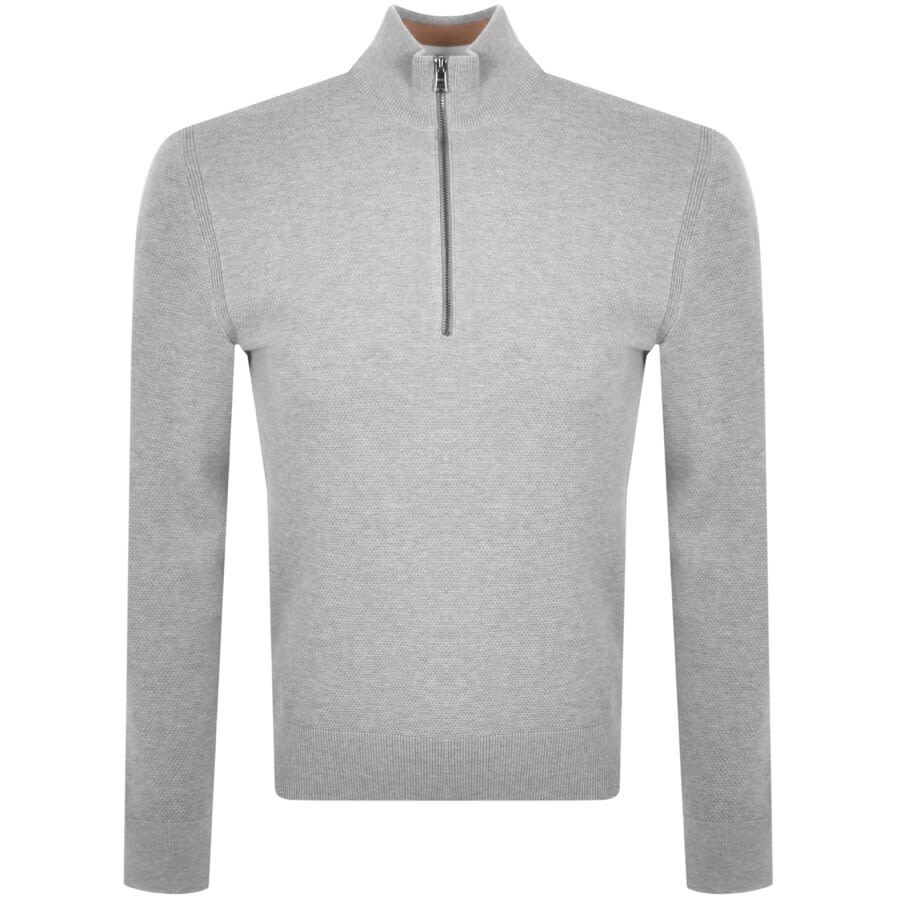 Alternative Image for ProductBOSS Ebrando Half Zip Knit Jumper Grey1