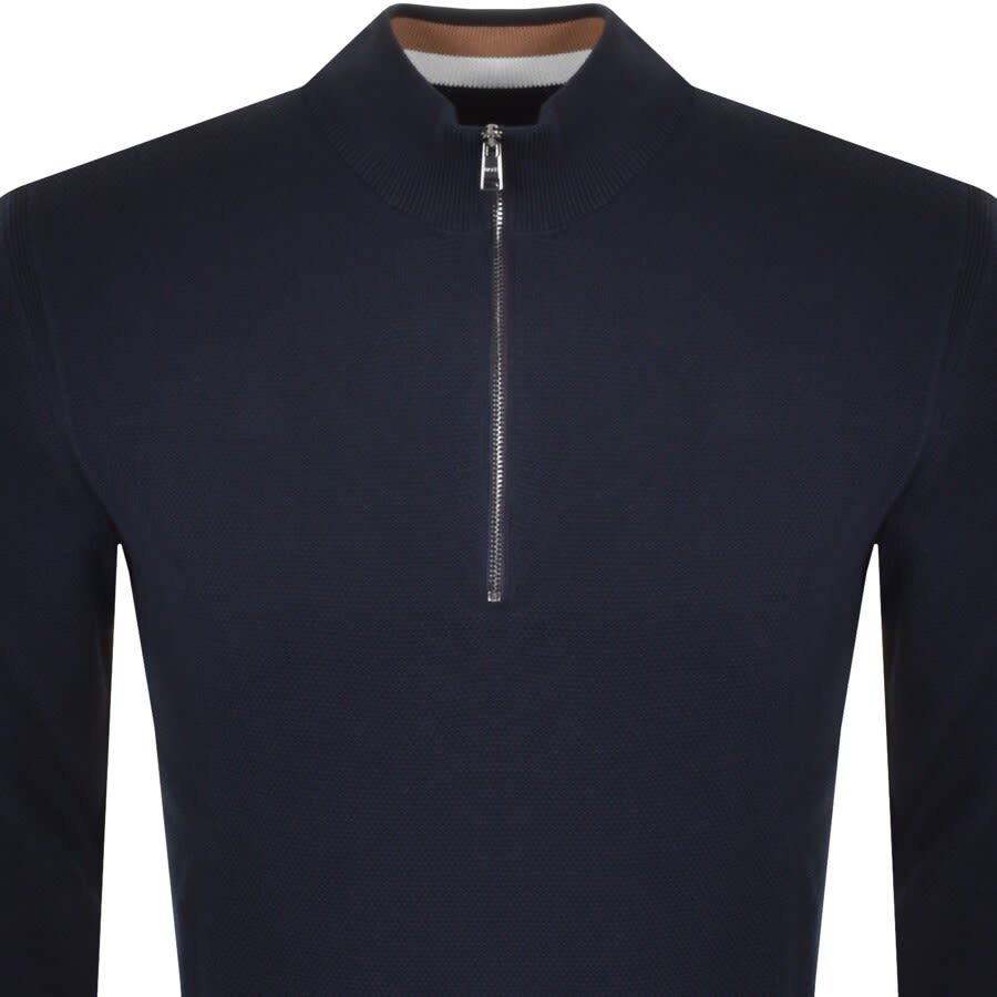 Alternative Image for ProductBOSS Ebrando Half Zip Knit Jumper Navy2