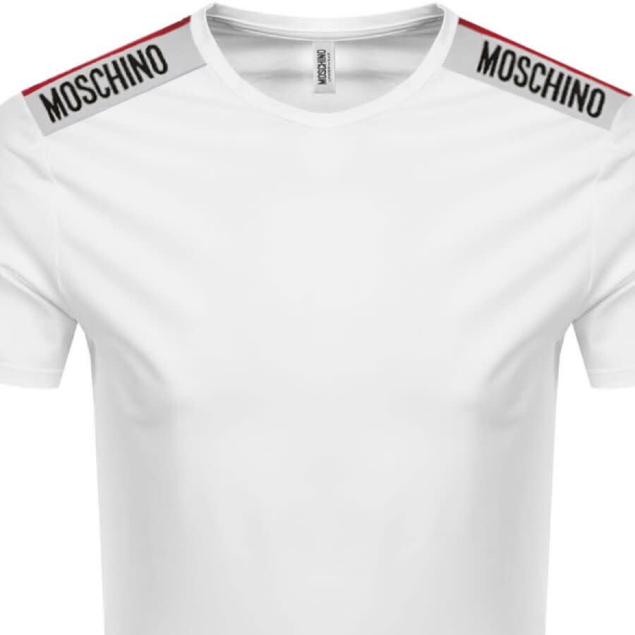 Alternative Image for ProductMoschino Taped Logo Short Sleeved T Shirt White2