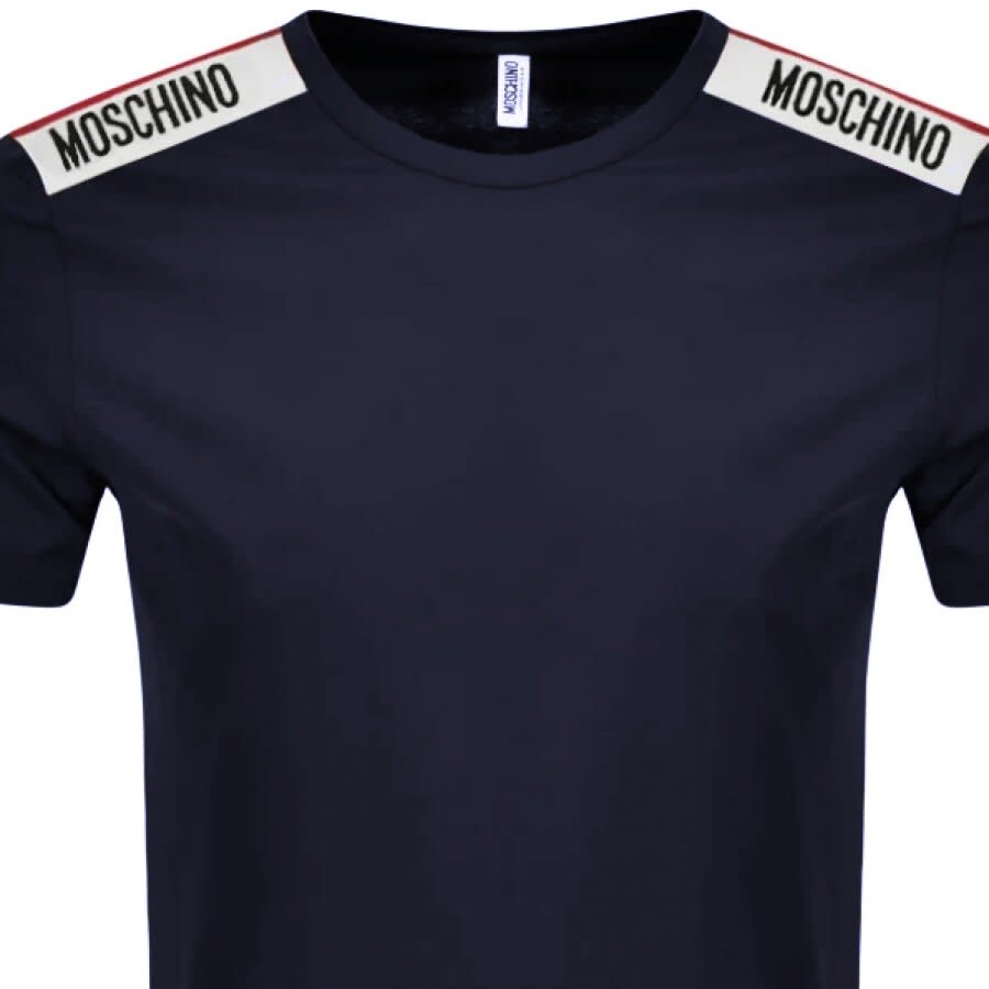 Alternative Image for ProductMoschino Taped Logo Short Sleeved T Shirt Navy2