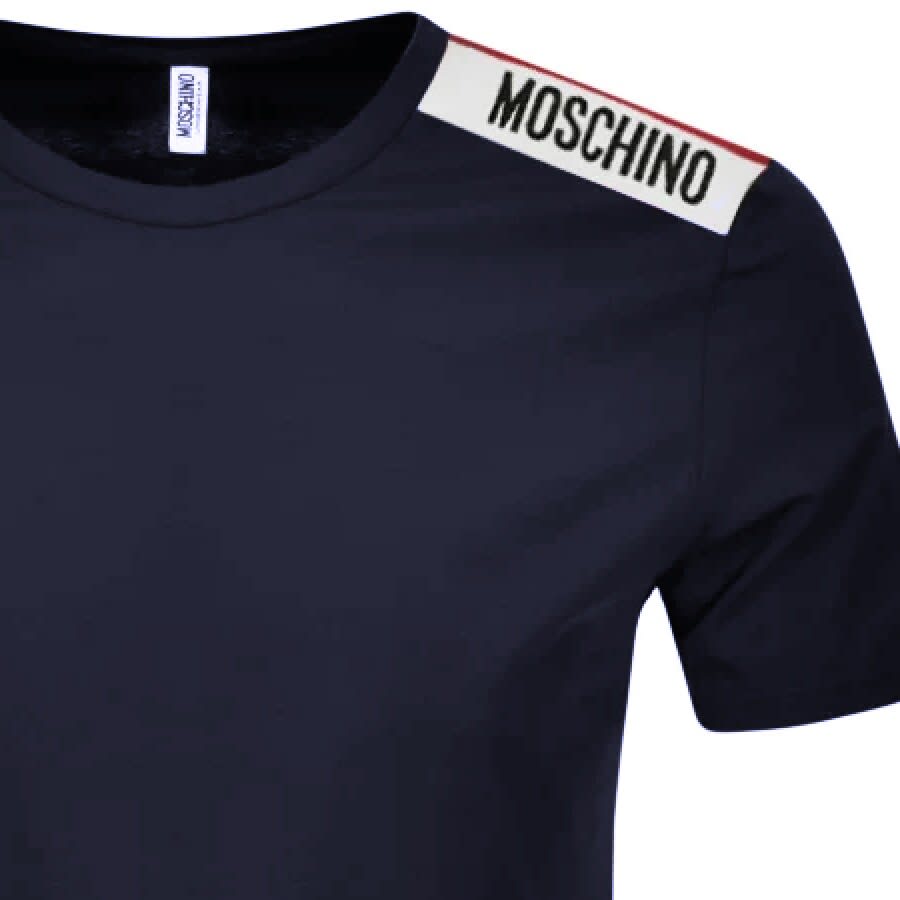 Alternative Image for ProductMoschino Taped Logo Short Sleeved T Shirt Navy3